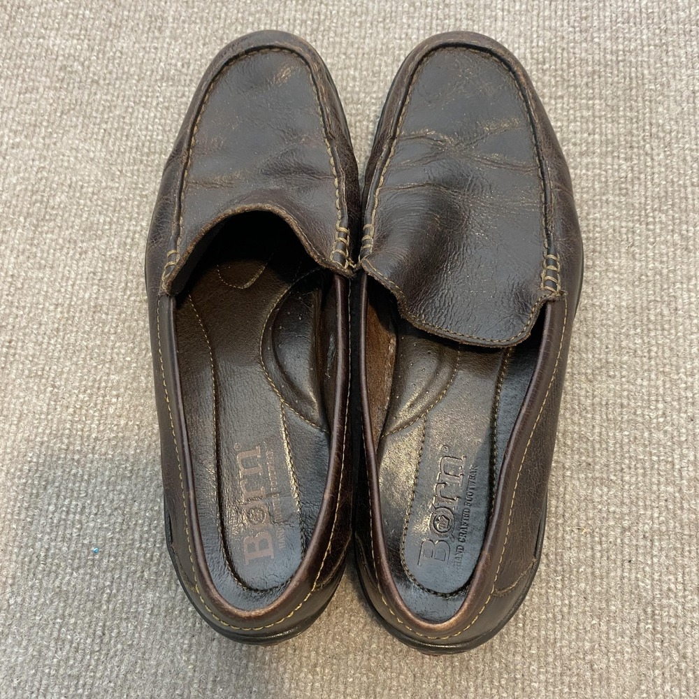 Born Shoes Womens 12 EU 43 Brown Leather Slip On Casual Comfort Walking Loafers - Picture 7 of 13